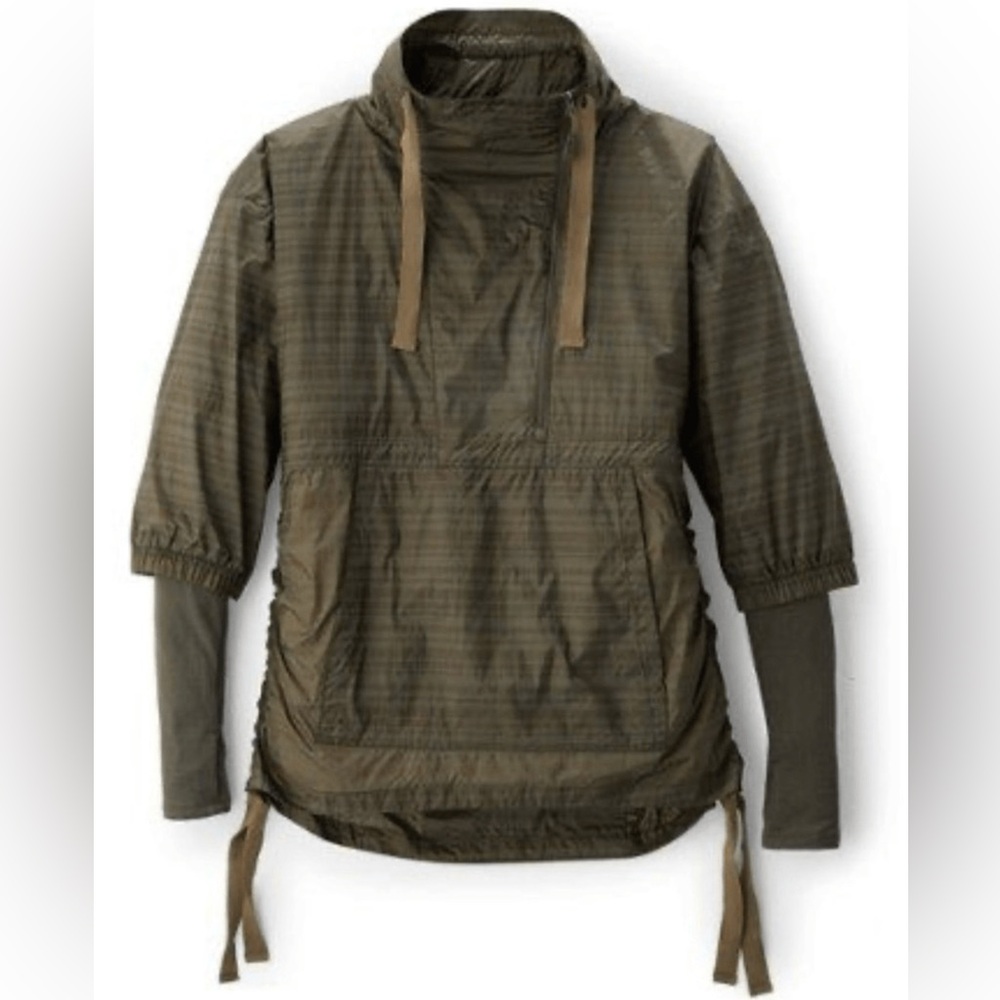 REI Co-op Women’s Screenline Hybrid Pullover Hiking Rain Jacket Large Green